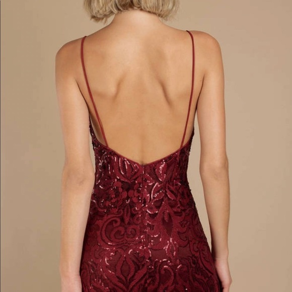 (NWT) Tobi - Lucy Wine Sequin Bodycon Dress - Picture 2 of 6